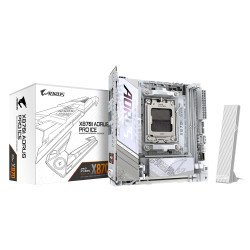 GIGABYTE X870I AORUS PRO ICE Carte mère - Compatible avec les processeurs AMD Ryzen série 9000, VRM 8+2+1 phases, jusqu'à 8400 MHz DDR5 (OC), 1xPCIe 5.0 M.2 + 1xPCIe 4.0 M.2, WI-FI 7, LAN 2,5 GbE, USB 4 GIGABYTE X870I AORUS PRO ICE Carte mère - Compatible avec les processeurs AMD Ryzen série 9000, VRM 8+2+1 phases, jusqu'à 8400 MHz DDR5 (OC), 1xPCIe 5.0 M.2 + 1xPCIe 4.0 M.2, WI-FI 7, LAN 2,5 GbE, USB 4