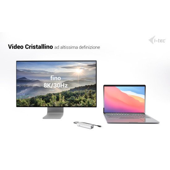i-tec Metal USB-C Charging HUB 5port with USB-C video 8K + Power Delivery 85W