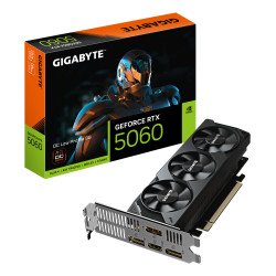 GIGABYTE GeForce RTX 5060 OC Low Profile 8G Carte Graphique - 8GB GDDR7, 128bit, PCI-E 5.0, 2512 MHz Fréquence du cœur, 3 x DisplayPort, 1 x HDMI, GV-N5060OC-8GL GIGABYTE GeForce RTX 5060 OC Low Profile 8G Carte Graphique - 8GB GDDR7, 128bit, PCI-E 5.0, 2512 MHz Fréquence du cœur, 3 x DisplayPort, 1 x HDMI, GV-N5060OC-8GL