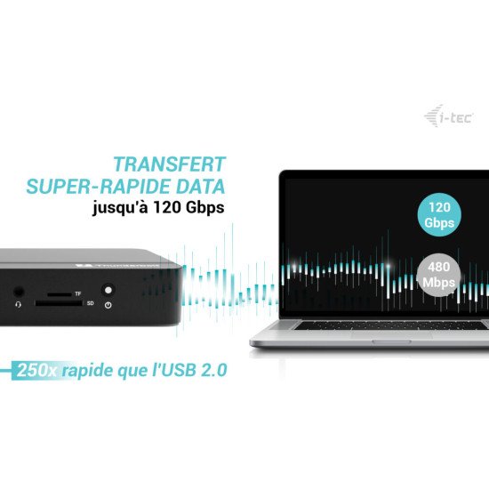 i-tec Thunderbolt 5 Triple Display Docking Station, M.2 slot, 6x USB, 2.5GLAN + Power Delivery 140W