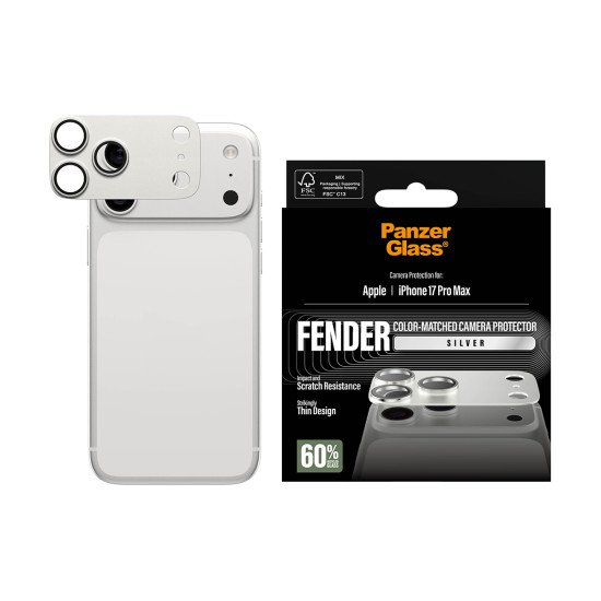 PanzerGlass ® Fender Camera Protector Silver iPhone 17 Pro Max Protection d'écran transparent Apple 1 pièce(s)