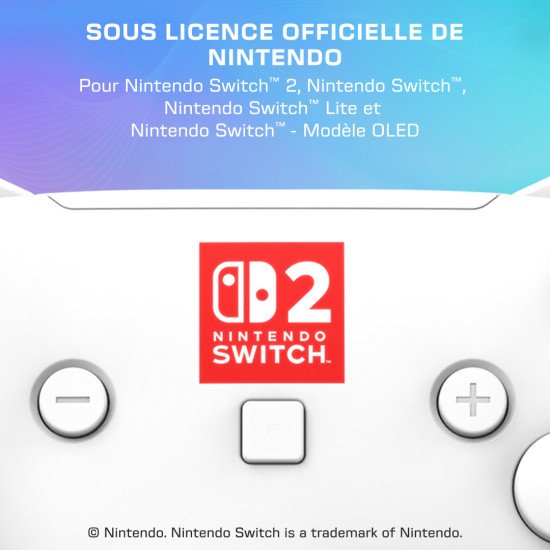 Turtle Beach Afterglow Wave Blanc Manette de gaming RGB sans fil Sous licence officielle pour Nintendo Switch 2