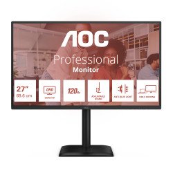AOC E4 Q27E4CV écran PC 68,6 cm (27") 2560 x 1440 pixels Quad HD LED Noir