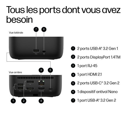 HP Station d'accueil USB-C G6 100 W