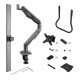 StarTech.com Bras pour Double Moniteur avec Barre Transversale, Écrans Jusqu'à 27", VESA 75x75/100x100, Max 15kg, Pince en C, Entièrement Articulé, Ressort Mécanique, TAA