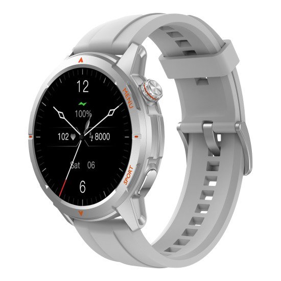 Beafon 601_EU001S smartwatche et montre de sport 3,63 cm (1.43") AMOLED Numérique 466 x 466 pixels Argent GPS (satellite)
