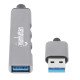 Manhattan Hub USB-A 4 ports, 4x USB-A (1x 5 Gbps USB 3.0 + 3x 480 Mbps USB 2.0), Alimenté par USB (aucune alimentation externe requise), aluminium