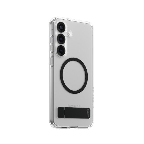 PanzerGlass CARE by ® Feature Case Transparent w. Black Kickstand & Qi Compatible Samsung Galaxy S25+ coque de protection pour téléphones portables Housse