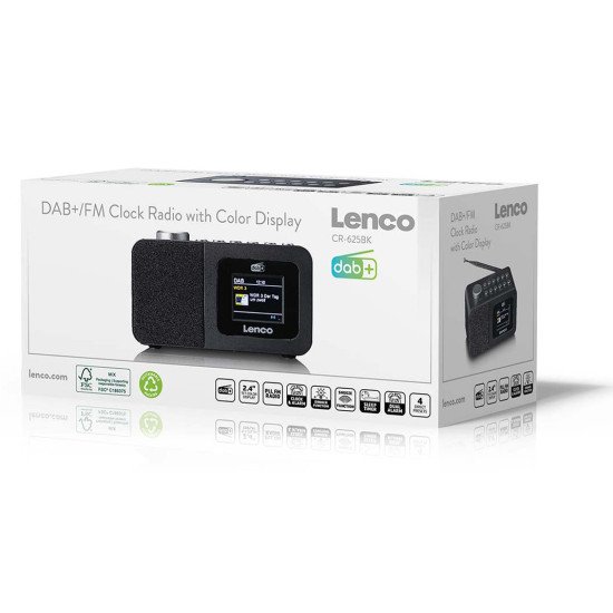 Lenco CR-625BK Portable Analogique et numérique Noir