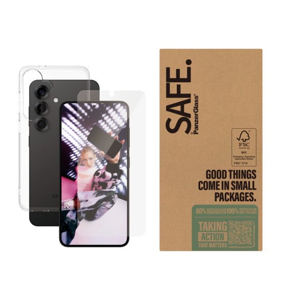 PanzerGlass SAFE. by ® 2-in-1 Bundle Samsung Galaxy S25 | BULK Protection d'écran transparent 50 pièce(s)