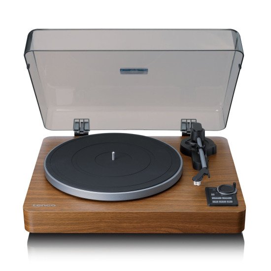 Lenco LBTA-165WD Tourne-disque entraîné par courroie Noir, Bois Automatique