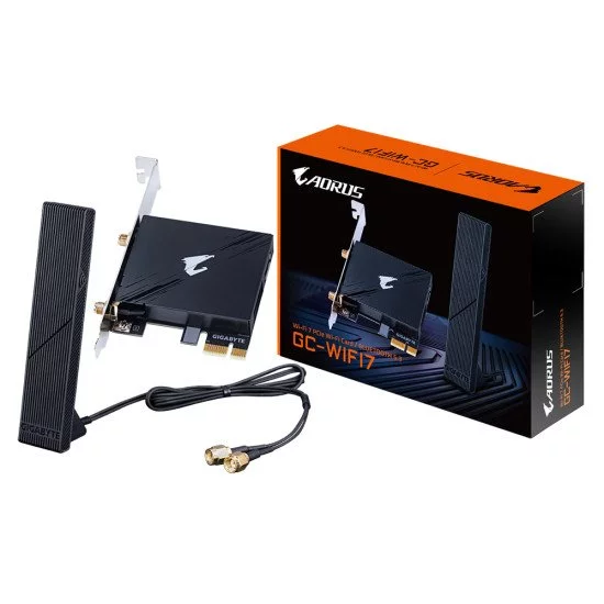 Gigabyte GC-WIFI7 carte réseau Interne WLAN / Bluetooth 5800 Mbit/s Gigabyte GC-WIFI7 carte réseau Interne WLAN / Bluetooth 5800 Mbit/s