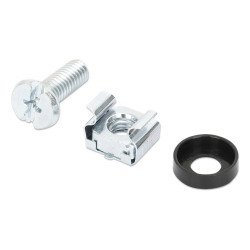 Intellinet Jeu d'écrous cage M6 (100 pcs) avec vis et rondelles, pour armoires et racks 19", pot plastique, garantie à vie