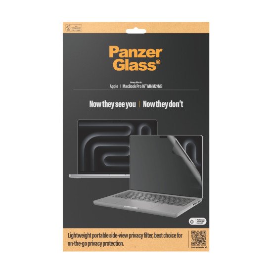 PanzerGlass ® Privacy Filter MacBook Pro 16" | M1 | M2 | M3 | M4 Protection d'écran transparent Apple 1 pièce(s)