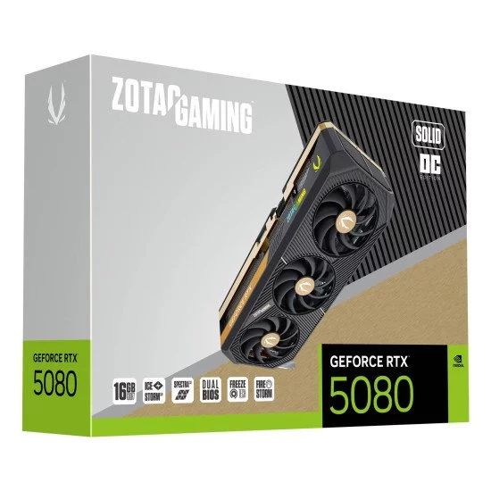 Zotac GAMING GeForce RTX 5080 SOLID OC NVIDIA 16 Go GDDR7 Zotac GAMING GeForce RTX 5080 SOLID OC NVIDIA 16 Go GDDR7