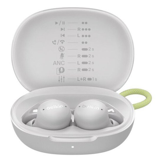 Belkin SoundForm Isolate Casques Sans fil Ecouteurs Appels/Musique/Sport/Au quotidien USB Type-C Bluetooth Gris
