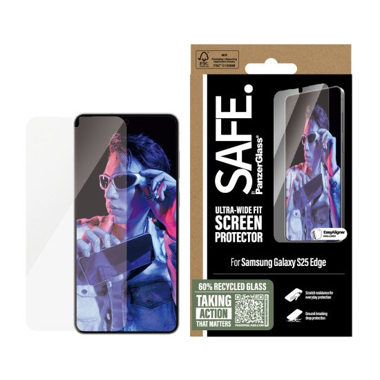 PanzerGlass SAFE. by ® Screen Protector Samsung S25 Edge | Ultra-Wide Fit Protection d'écran transparent 1 pièce(s)