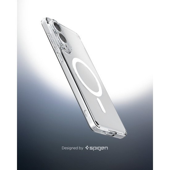 Spigen Ultra Hybrid (MagFit) coque de protection pour téléphones portables 17 cm (6.7") Housse Transparent, Blanc Spigen Ultra Hybrid (MagFit) coque de protection pour téléphones portables 17 cm (6.7") Housse Transparent, Blanc