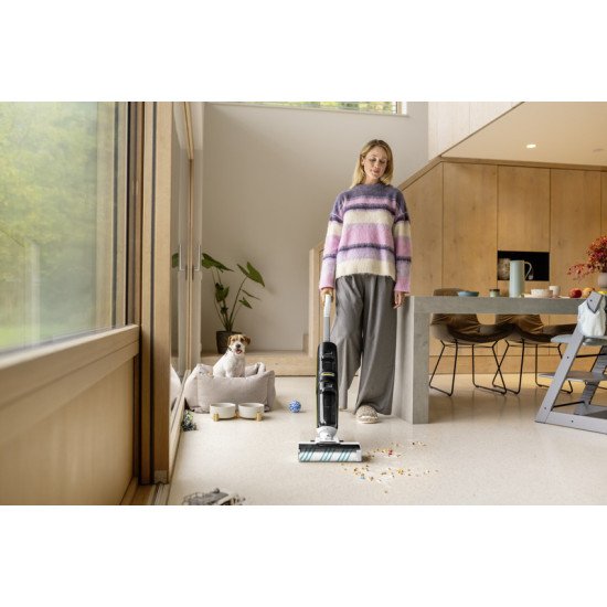 Kärcher FCV 4 Dry Pet & Home Aspirateur balai 3-en-1 Batterie Sec&humide Sans sac Noir