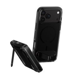 PanzerGlass CARE™ by ® Kickstand Case Smokey w. Black MagSafe iPhone 2026 Pro Max | 17 Pro Max coque de protection pour téléphones portables Housse Transparent