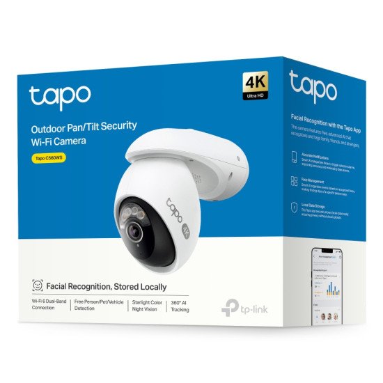 TP-Link Tapo TC46 caméra de sécurité Sphérique Caméra de sécurité IP Intérieure et extérieure 3840 x 2160 pixels Plafond/Mur/Poteau
