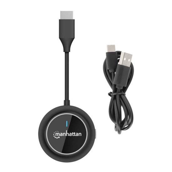 Manhattan Adaptateur sans fil HDMI 1080p avec émetteur HDMI, dongle pour diffusion vidéo sans fil depuis un appareil HDMI vers un téléviseur ou un projecteur HDMI, nécessite le récepteur du kit de présentation sans fil HDMI n° 208420, noir