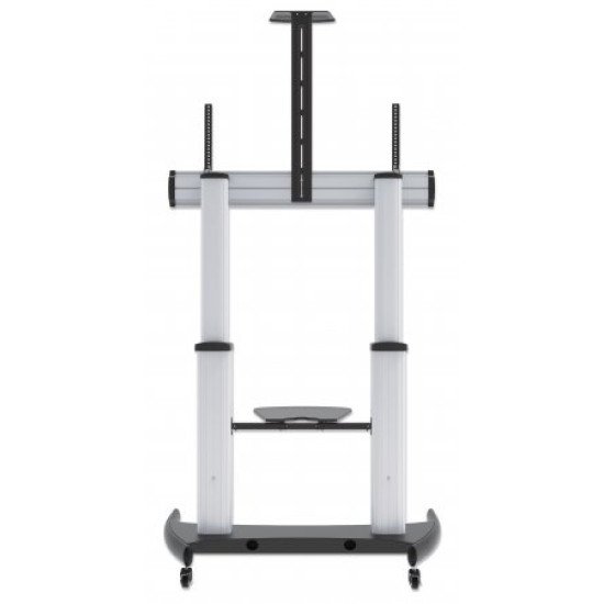 Manhattan Chariot pour TV/moniteurs, écrans 60"–100", Compatibilité VESA : de 200x200 à 800x600 mm (vérifiez les dimensions des quatre trous de fixation à l'arrière), charge max. 100 kg, hauteur 1200–1685 mm, LFD, support