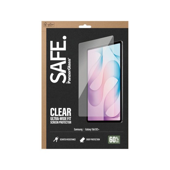PanzerGlass SAFE. by ® Screen Protector Samsung Tab S12+ | Ultra-Wide Fit Protection d'écran transparent 1 pièce(s)