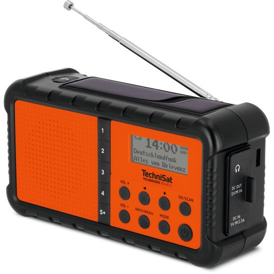 TechniSat TECHNIRADIO SOLAR 2 Portable Analogique et numérique Noir, Orange