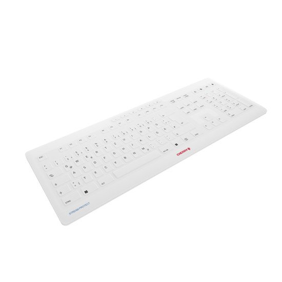 CHERRY Stream clavier FR sans fil +USB QWERTZ Allemand Blanc