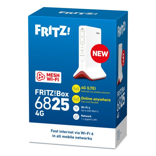 Box FRITZ! 6825 4G routeur sans fil Gigabit Ethernet Monobande (2,4 GHz) Blanc