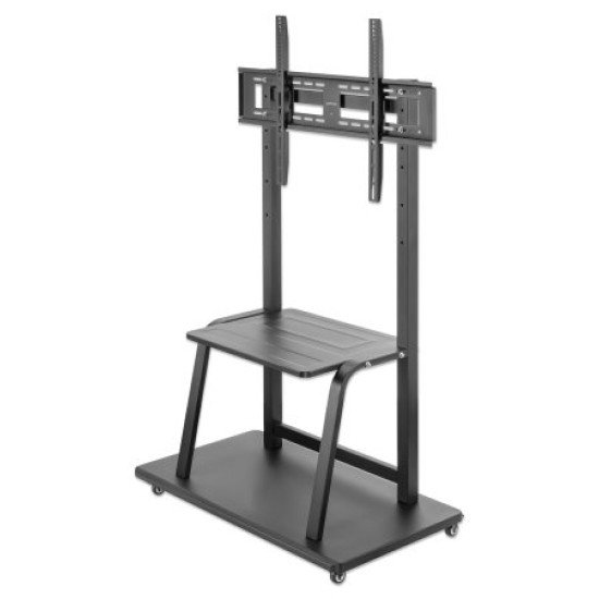 Manhattan Support sur roulettes pour TV/moniteurs, écrans 37" à 100", Compatibilité VESA : de 200x200 à 800x600 mm (vérifiez les dimensions des quatre trous de fixation à l'arrière), charge max. 150 kg, hauteur réglable sur 4 niveaux