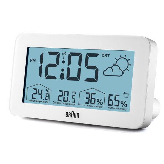 Braun BC13WP-DCF réveille-matin Réveil numérique Blanc