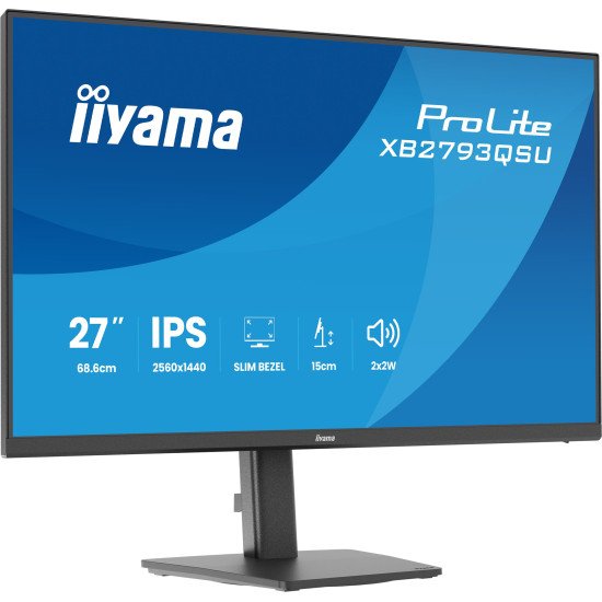 iiyama ProLite XB2793QSU-B1 écran PC 68,6 cm (27") 2560 x 1440 pixels Quad HD LED Noir