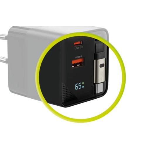 Mobile Origin MO-65WDCH-PW2 chargeur d'appareils mobiles Universel Noir Secteur Charge rapide Intérieure