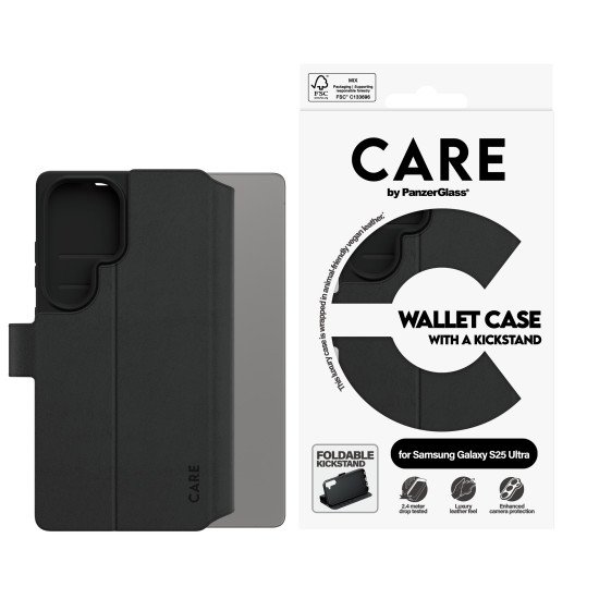 PanzerGlass CARE by ® Feature Wallet Case w. Kickstand Samsung Galaxy S25 Ultra coque de protection pour téléphones portables Housse Noir PanzerGlass CARE by ® Feature Wallet Case w. Kickstand Samsung Galaxy S25 Ultra coque de protection pour téléphones portables Housse Noir
