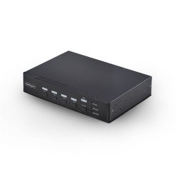 StarTech.com Switch KVM DisplayPort à 4 Ports avec Fonction Mouse Roaming et Multi-View / Picture-in-Picture, 4K 60 Hz, Hub USB 3.0 (5 Gbps), Contrôle par Raccourcis Clavier, Conforme TAA