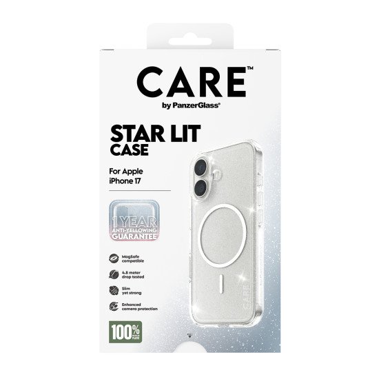 PanzerGlass CARE by ® Flagship Case Urban Explorer Star Lit w. White MagSafe iPhone 17 coque de protection pour téléphones portables Housse Transparent PanzerGlass CARE by ® Flagship Case Urban Explorer Star Lit w. White MagSafe iPhone 17 coque de protection pour téléphones portables Housse Transparent