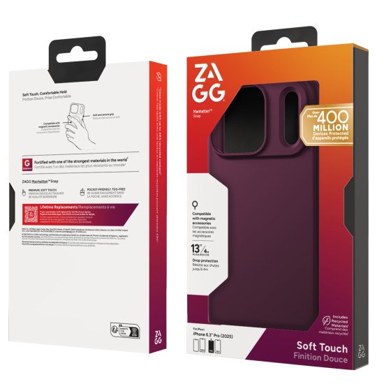 ZAGG Manhattan Snap coque de protection pour téléphones portables 16,5 cm (6.5") Housse Couleur cerise ZAGG Manhattan Snap coque de protection pour téléphones portables 16,5 cm (6.5") Housse Couleur cerise