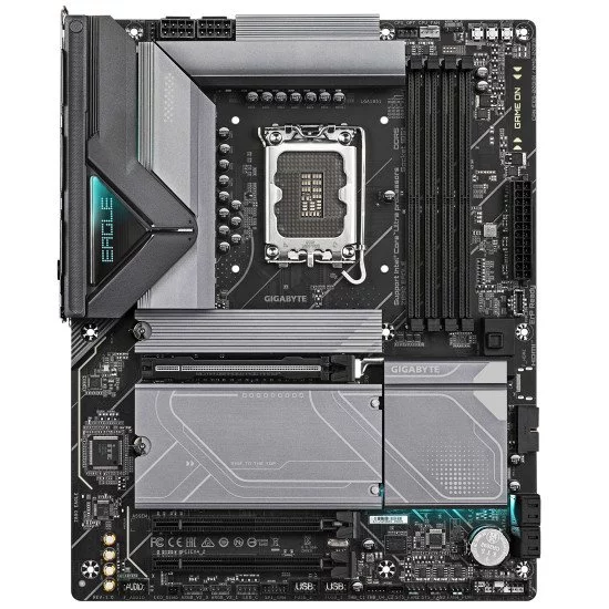 GIGABYTE Z890 EAGLE Carte Mère - Prend en charge les processeurs Intel Core Ultra (Série 2), VRM 14+1+2 phases, jusqu'à 8800MHz DDR5 (OC), 1x PCIe 5.0 M.2 + 3x PCIe 4.0 M.2, LAN 2,5GbE, USB4 GIGABYTE Z890 EAGLE Carte Mère - Prend en charge les processeurs Intel Core Ultra (Série 2), VRM 14+1+2 phases, jusqu'à 8800MHz DDR5 (OC), 1x PCIe 5.0 M.2 + 3x PCIe 4.0 M.2, LAN 2,5GbE, USB4