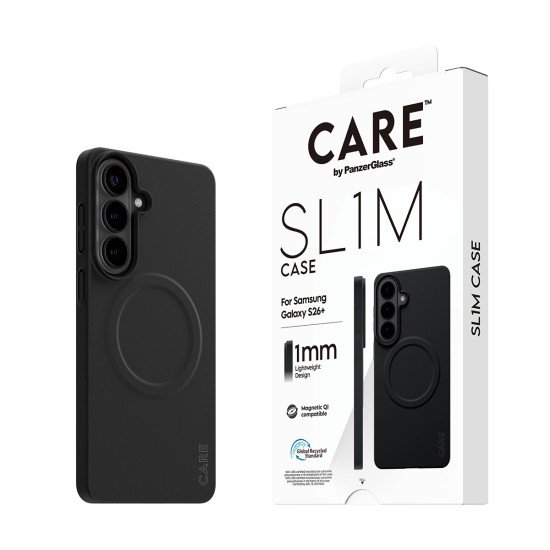 PanzerGlass CARE™ by ® SL1M Case Black w. Qi Samsung Galaxy S26+ coque de protection pour téléphones portables 17 cm (6.7") Housse Noir
