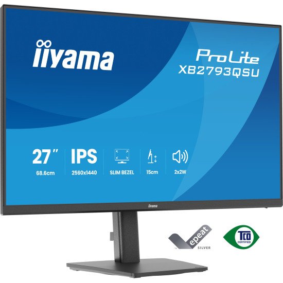 iiyama ProLite XB2793QSU-B1 écran PC 68,6 cm (27") 2560 x 1440 pixels Quad HD LED Noir
