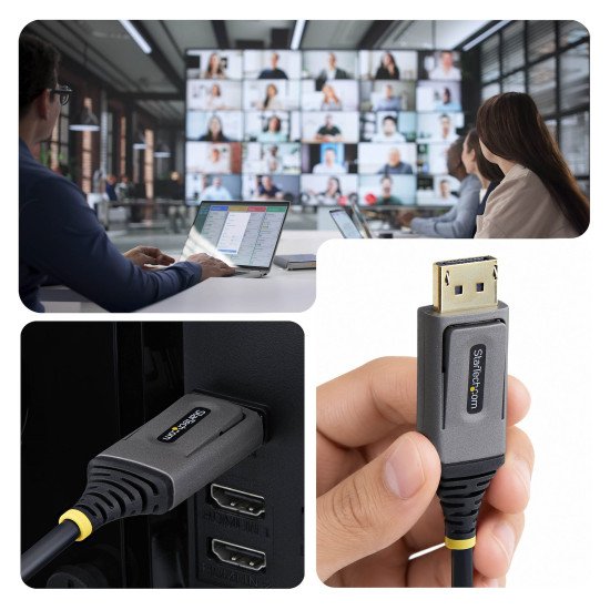 StarTech.com Câble Optique Actif Hybride (AOC) DisplayPort 1.4 de 30m, CMP Plenum, 8K 60Hz, 32,4 Gbps, Câble DisplayPort Actif