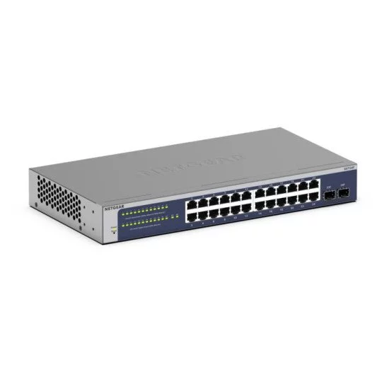 NETGEAR GS724Tv6 Géré L2+/L3 Gigabit Ethernet (10/100/1000) 1U Bleu, Gris NETGEAR GS724Tv6 Géré L2+/L3 Gigabit Ethernet (10/100/1000) 1U Bleu, Gris
