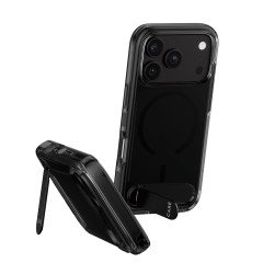 PanzerGlass CARE™ by ® Kickstand Case Smokey w. Black MagSafe iPhone 2026 Pro | 17 Pro coque de protection pour téléphones portables Housse Transparent
