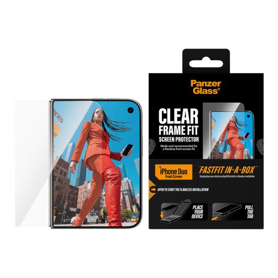 PanzerGlass ® Front Screen Protector iPhone Duo | FRAME FIT w. FASTFIT IN-A-BOX Protection d'écran transparent 1 pièce(s)