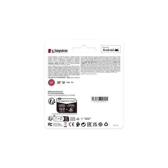 Kingston Technology 64GB microSDXC Canvas Select Plus Gen3 100MB/s A1 (Adaptateur SD inclus) Kingston Technology 64GB microSDXC Canvas Select Plus Gen3 100MB/s A1 (Adaptateur SD inclus)