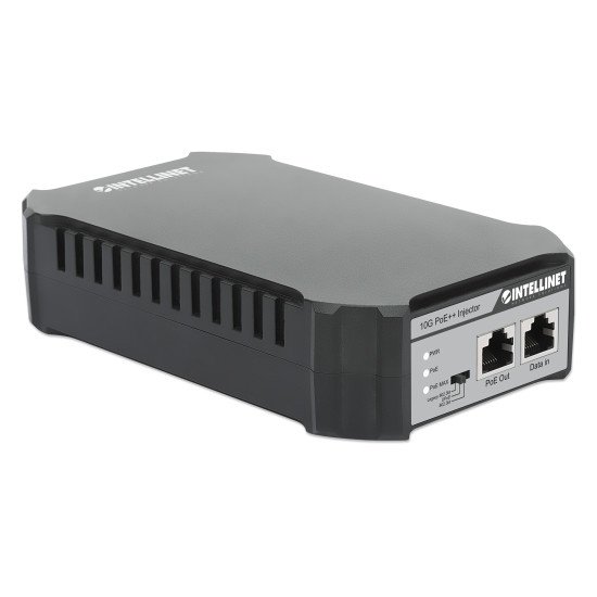 Intellinet Injecteur PoE++ 10G à 1 port 95 W, conforme IEEE 802.3bt (4PPoE), boîtier métallique, option de montage mural, Alimentation par Ethernet, Power Over Ethernet, garantie de 3 ans