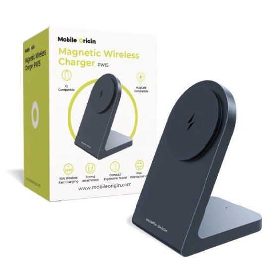 Mobile Origin MO-MWCH-PW15 chargeur d'appareils mobiles Smartphone Noir USB Recharge sans fil Charge rapide Intérieure