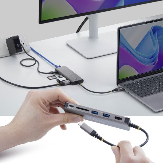 StarTech.com 177B-USBC-MULTIPORT station d'accueil Avec fil USB 3.2 Gen 2 (3.1 Gen 2) Type-C Gris